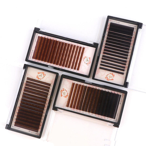 C CC D DD-pestañas postizas suaves, ligeras, color marrón oscuro, largas, naturales, volumen ruso, extensión de pestañas naturales largas, venta al por mayor - Product Image 1
