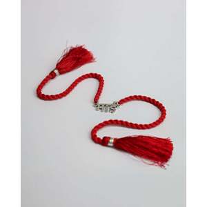 Pulsera de Plata de Ley 925 Unisex de 9 Pulgadas con Dije Rakhi Bhai para Hermanos - Regalo Moderno para el Hinduismo - Product Image 2