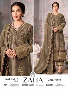 Soyez fabuleux dans notre ensemble tendance et riche look Gorgeous Plus size Fox Georgette Salwar costume pour les femmes - Product Image 2