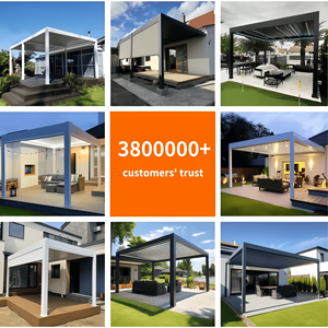 Pérgola Solar Impermeable Bioclimática, Gazebo para Exteriores con Techo de Láminas Motorizadas y Paneles Solares - Product Image 6