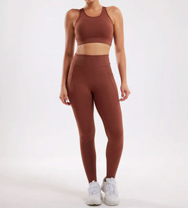 Ensemble d'entraînement 2 pièces pour femmes soutien-gorge de sport et leggings taille haute tenue de gymnastique Fitness Yoga entraînement soutien-gorge de sport Leggings vêtements de sport - Product Image 1