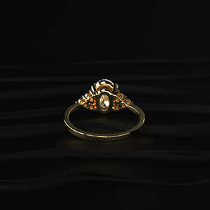 Anillo de Moissanita con Corte Ovalado y Piedras Laterales Redondas, Plata de Ley 925, Oro de 10k, 14k, 18k, Platino, Amarillo, Rosa, Blanco, 2.15 CT - Product Image 5