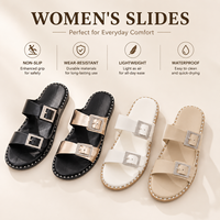 Sandales plates élégantes en TPR pour femmes, à larges brides, confortables, pour l'été – Fournisseur direct fabricant