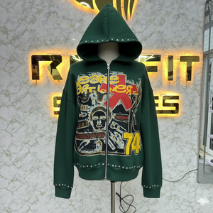 Impreso buena calidad por fabricante cremallera Sudadera con capucha Digital impreso 100% algodón invierno hecho en fábrica precio barato sudaderas con capucha para hombres - Product Image 1