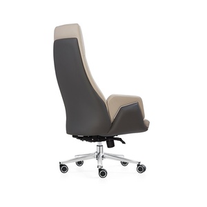 Silla de Oficina Ejecutiva Moderna Ergonómica con Respaldo Cruzado, Altura Ajustable, Giratoria, de Acero Inoxidable, Aluminio y Cuero Genuino, Inclinable - Product Image 6