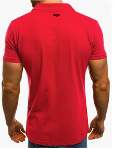 Polo à manches courtes pour hommes, fermeture éclair, décontracté, coupe Slim, Polo de Golf, Tops décontractés, col en V, été - Product Image 4