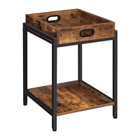 Table d'appoint industrielle pour lit d'appoint Table basse industrielle carrée en bois pour salon Tables de mobilier industriel à bas prix