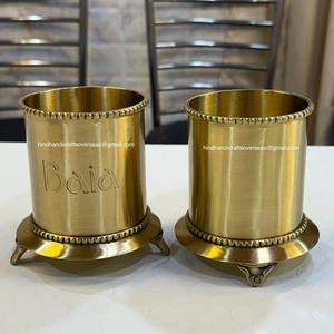 Pot à bougie métallique de luxe avec taille et design personnalisés en laiton de bonne qualité pour la décoration de bureau et de maison - Product Image 5