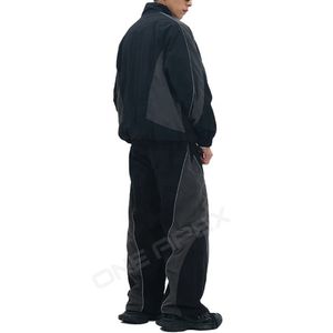 เสื้อแจ็คเก็ตและกางเกงสะท้อนแสงสำหรับผู้ชายเสื้อวอร์ม2ชิ้นแบบกำหนดเอง - Product Image 3