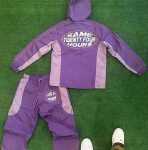Men nylon tracksuit with <b>zip</b>-<b>up</b> <b>jacket</b> and matching trouser, lightweight and sporty style. - Product Image 5