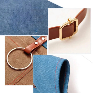 Custom Barber Hair Cutting <b>Apron</b> Cloth Jean and <b>Leather</b> <b>Apron</b> Men's <b>Leather</b> Barber <b>Apron</b> Canvas with <b>Leather</b> Straps - Product Image 5