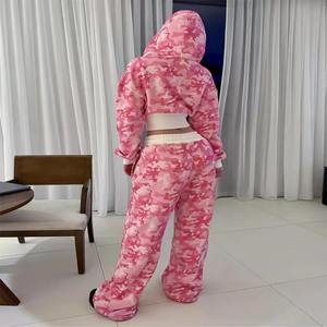 2025 Spring Autumn Breathable Waterproof Fashion Embroidered Hoodie Pink Short <b>Zipper</b> Casual Loose Sweatshirt Cool Girls - Product Image 2