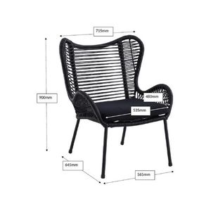 Mariposa <b>butterfly</b> Lounge Chair Made of High Quality Material with Black Rattan Wicker for Indoor Outdoor Use - Product Image 6