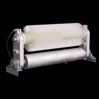 Brosse à rouleaux en nylon résistante à l'usure de forme allongée pour convoyeur à bande minier industriel, balayeuse rotative sans moteur, en acier