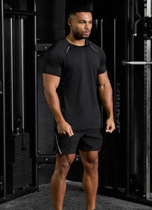 Short d'entraînement sportif 2 en 1 pour hommes OEM Short de sport tissé noir pour hommes avec marque réfléchissante Regular Fit Activewear Commande en gros - Product Image 5