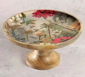 Soporte para Pastel de Madera Natural Ecológico Hecho a Mano, Apto para Lavavajillas, Vajilla Elegante, Herramienta de Cocina Duradera para Servir Postres - Product Image 1