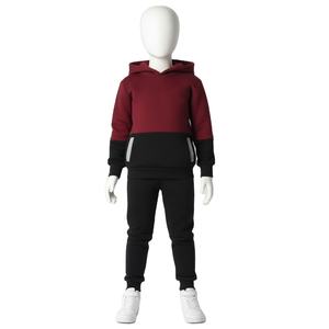 Survêtement décontracté personnalisé à capuche en polaire unie, léger, unisexe, pour garçons, deux pièces, streetwear, automne - Product Image 6