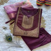 India Pakistan gaya bordir Berat gaun pesta kerja Pakistan dan gaya India Salwar Kameez tiga potong gaun untuk wanita