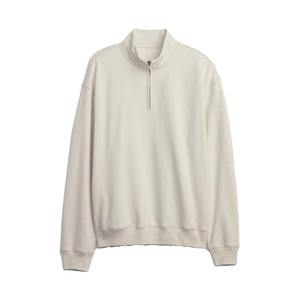 Sudadera de invierno esencial para hombre con media cremallera, corte holgado, informal, de algodón y forro polar, con logo personalizado, OEM, al por mayor - Product Image 4