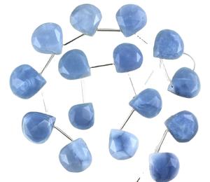 Meilleure qualité 15 pièces bleu naturel audacieux opale gemme à facettes perles briolette en forme de coeur pour la fabrication de bijoux haut de gamme - Product Image 1