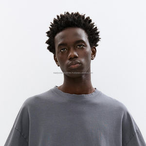 100% coton luxe uni coton doux pour hommes haute qualité poids lourd 400gsm goutte épaule T-Shirts personnalisé surdimensionné t-shirt - Product Image 3