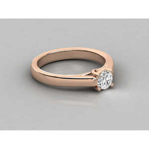 Bague solitaire en or 9 carats avec diamant brillant - Product Image 1