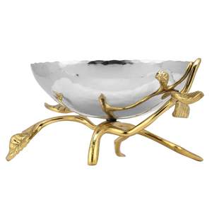 Bol à fruits secs double design avec élégante poignée dorée, serveur de collations décoratif de qualité supérieure - Product Image 5