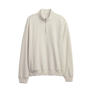 Surdimensionné 500 GSM French Terry 1/4 Sweat-shirt zippé à capuche demi-zip Basics Zip Ups pour la saison d'automne - Product Image 3