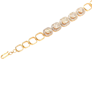 Pulsera de Diamantes Polki, el Sueño del Minimalista, Elegante Pulsera de Diamantes Sin Tallar Hecha a Mano con un Toque de Lujo Sutil - Product Image 4