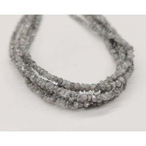 Collar de Diamantes en Bruto Vintage Chapado en Plata de Ley con Cuentas de Diamantes Grises Naturales de 2-3mm, 38cm, para Fabricación de Joyas - Product Image 3