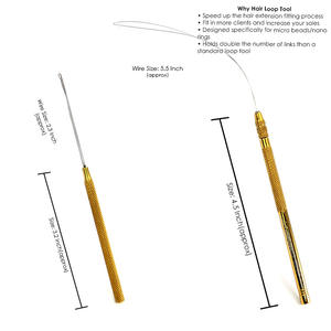 Nouvel arrivage Extension de cheveux Micro anneau boucle outil léger crochet et boucle ensemble Micro perle applicateur fil d'acier inoxydable - Product Image 6