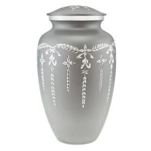 Black & Silver Aluminium Cremation Urn - Adult Human Ashes Urn <b>10</b> <b>Inch</b> - Metal Funeral Memorial Urn - Product Image 4