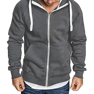 Sweat à capuche intégral pour homme, streetwear urbain, en molleton de coton, tissu épais, pour la vente en gros, étiquette privée, OEM, ODM - Product Image 4