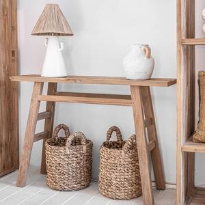 Panier rond tissé avec une poignée robuste, panier de rangement fait main, vente en gros, écologique, fabriqué au Vietnam - Product Image 5