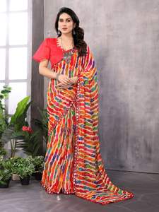 คอลเลกชันผ้าจอร์เจียแบบชิโบริของแท้พร้อมกระจก Saree ใหม่ล่าสุด - Product Image 3