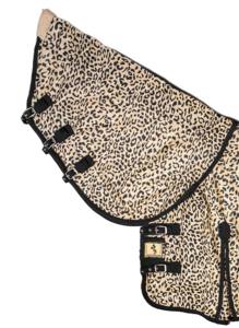 Couverture de cheval en maille combinée portable de qualité supérieure, doublure 100% nylon, confortable, durable, imprimés léopard, utilisation en dressage, printemps/automne - Product Image 2