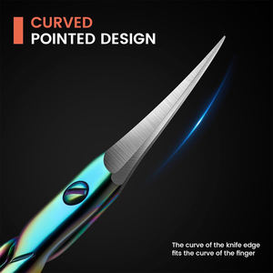 Ciseaux à ongles multicolores à usage professionnel Ciseaux de manucure à vernis miroir avec pointe pointue - Product Image 4