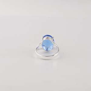 Bague de fiançailles en argent sterling avec tanzanite taille ovale, faite à la main, style Art déco, pierre précieuse certifiée IGI, bijou élégant, cadeau pour femme - Product Image 5