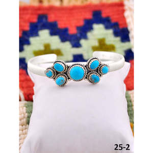 Southwest Handmade Kingman Turquoise & Sterling <b>Silver</b> <b>Cuff</b> <b>Bracelet</b> Cultural Collectible Jewelry for Men & Women - Product Image 1