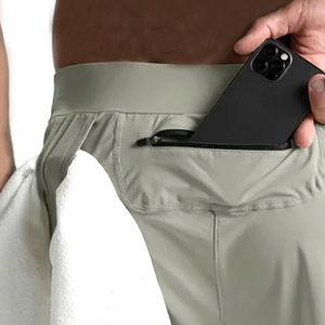 Ropa deportiva para hombre, pantalones cortos atléticos, 100% de poliéster, transpirables, para entrenamiento, de secado rápido, para verano, Fitness, correr, gimnasio - Product Image 3