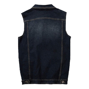 Gilet en jean nouveau design à la mode pour hommes gilet en denim respirant et confortable en coton pour hommes - Product Image 2