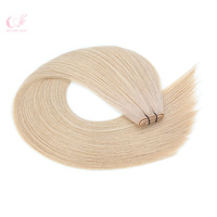 Offre Spéciale : Extensions de Cheveux Vierges Russes Blondes Genius Tape Weft, Double Trame Invisible, Douces et Saines, Couleur Personnalisable, Toutes Couleurs Disponibles
