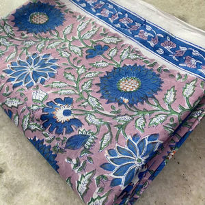 Tela de algodón indio por yarda estampado de bloque de punto floral para coser confección acolchado - Product Image 1