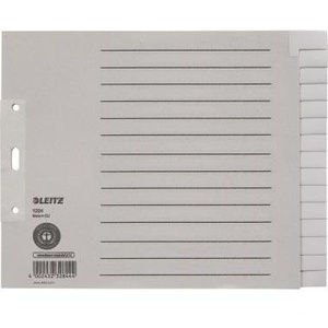 Recycled Grey Rope Paper <b>A4</b> Wide Blank Binder Dividers 15 Sheets LEITZ - Product Image 1