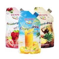 Pochette pour boisson avec support à presser pour liquide en plastique imprimé personnalisé Emballage Doypack avec bec en plastique Jus alimentaire Autres boissons