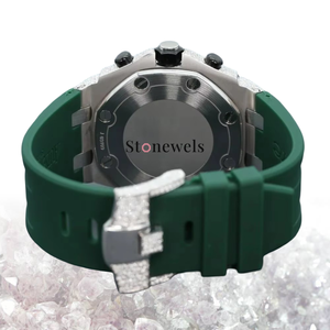 Unisex Luxury Stonewels Automatic Movement Stainless Steel Square <b>Watch</b> Handmade Iced VVS Moissanite Diamond Ceramic Fashion - Product Image 4