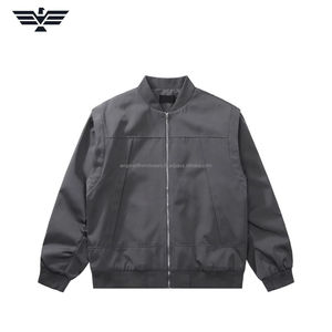 Chaqueta Bomber Premium Gris Claro para Hombre, Diseño Único, 100% Poliéster, Cierre de Cremallera, Ropa Exterior Informal, Antibacteriana, Logotipo Personalizado - Product Image 6