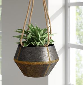 Rustic Galvanized Metal <b>Planter</b> for Farmhouse Style Gardens <b>Hanging</b> Use Set of 2 Premium Galvanized Metal - Product Image 2