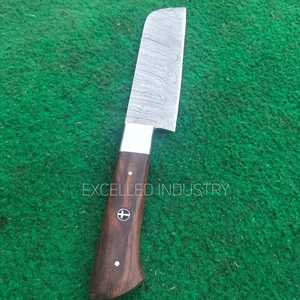 มีดทำครัวเหล็กดามัสกัสทำด้วยมือมีดทำครัวด้ามไม้มีดหั่นเนื้อสไตล์เซอร์เบีย - Product Image 2