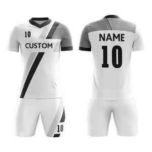 Maillot de football personnalisé en sublimation avec logo, manches courtes, survêtement 100 % polyester respirant, uniforme de football – Vente en gros usine - Product Image 2